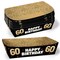 Big Dot of Happiness 60th Birthday Party Paper Food Trays, Disposable Food Boats, Black & Gold, Picnic, BBQ, Double-Sided Paper Meal Holders - 12 Ct